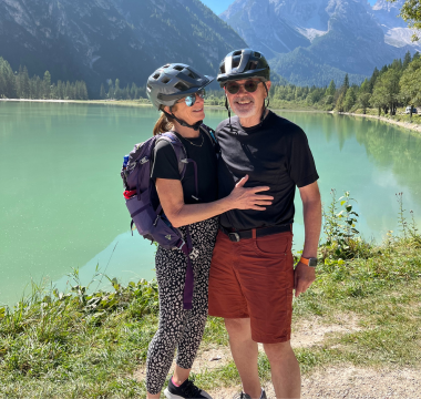Tom Dobrinski and wife on a hike